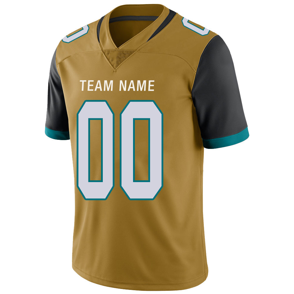 Custom Gold JAX Football Shirt Top