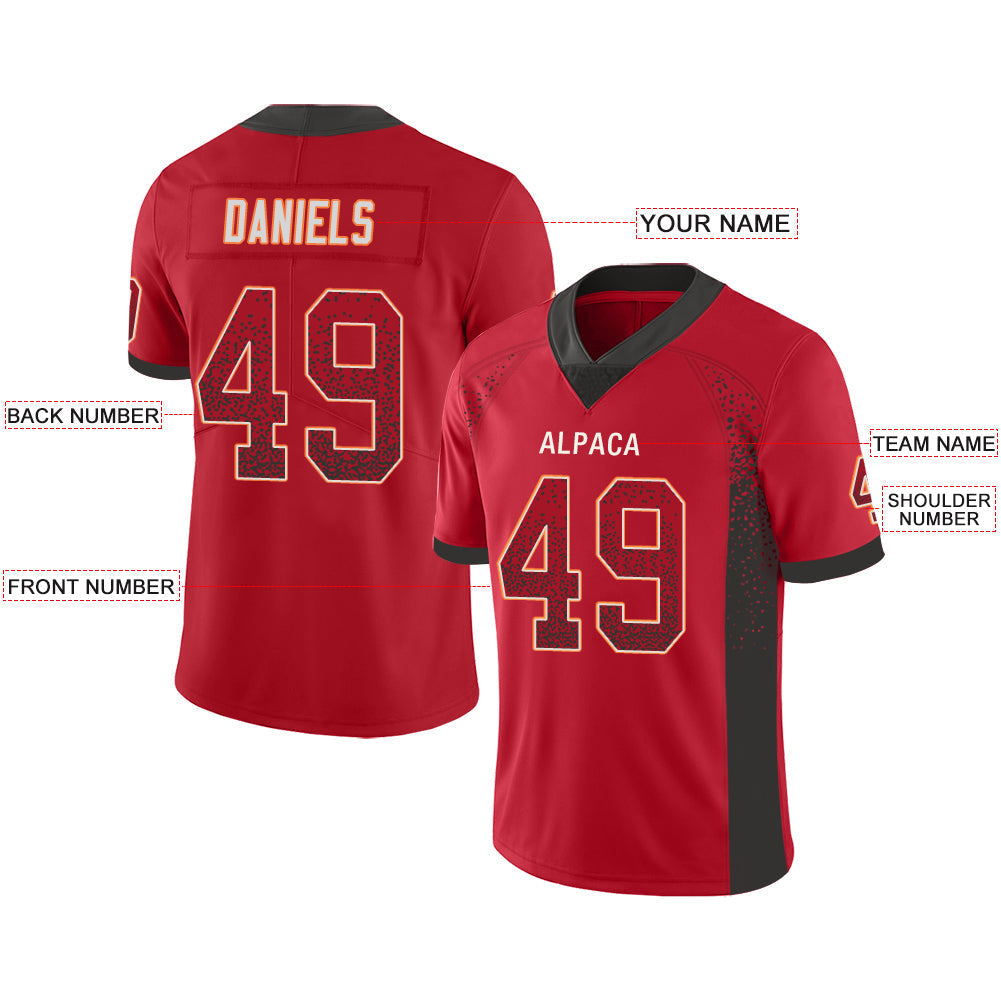 Custom Red KC Football Shirt Top