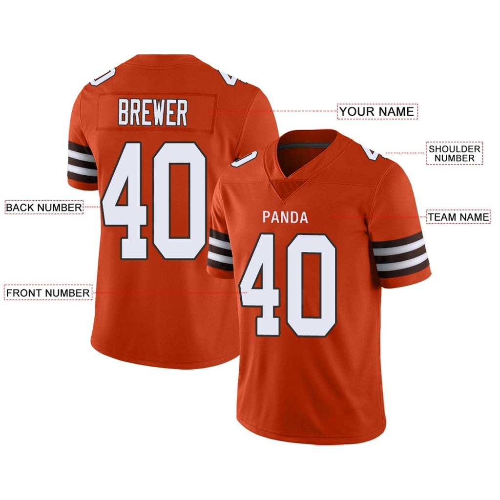 Custom Brown CLE Football Shirt Top