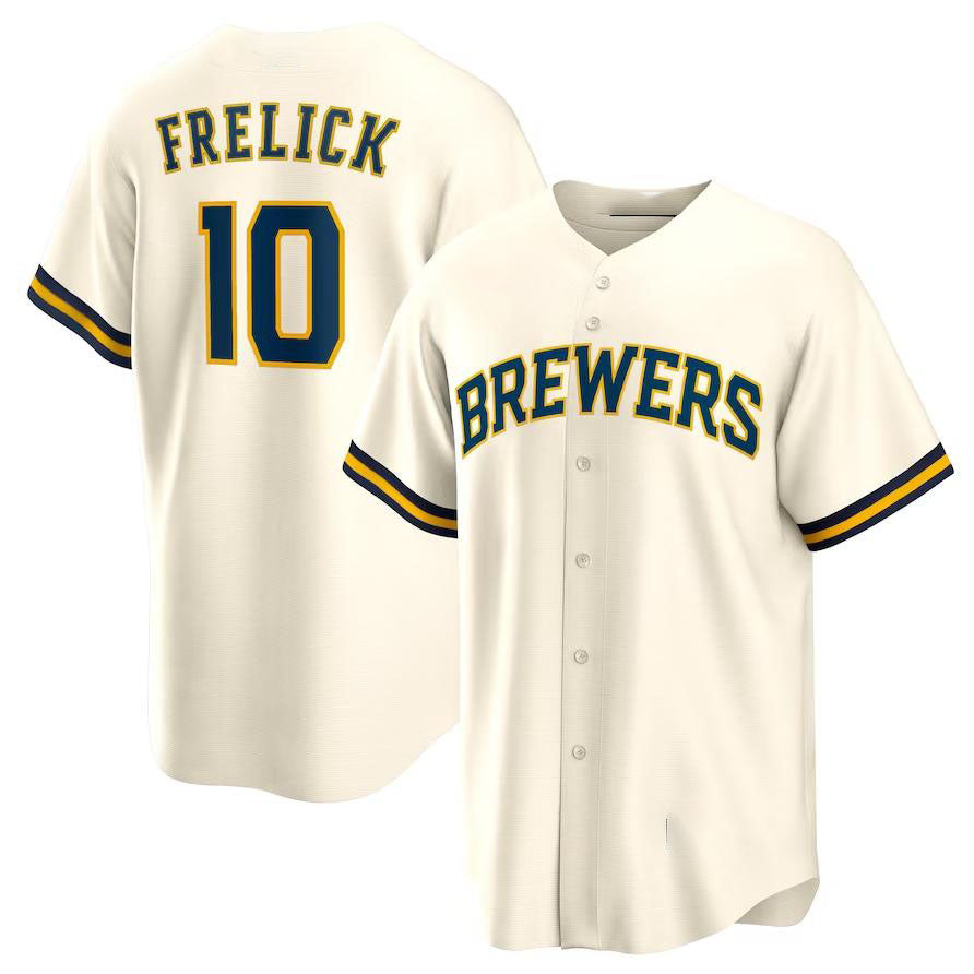 Custom #10 Cream MIL Baseball Shirt Top
