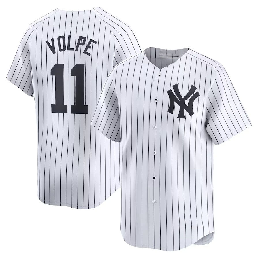 Custom #11 White NYY Baseball Shirt Top