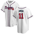 Custom #11 White ATL Baseball Shirt Top