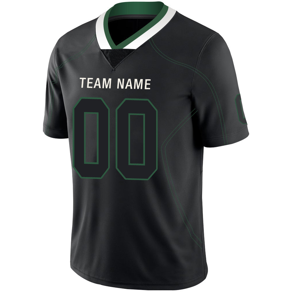 Custom Black NYJ Football Shirt Top