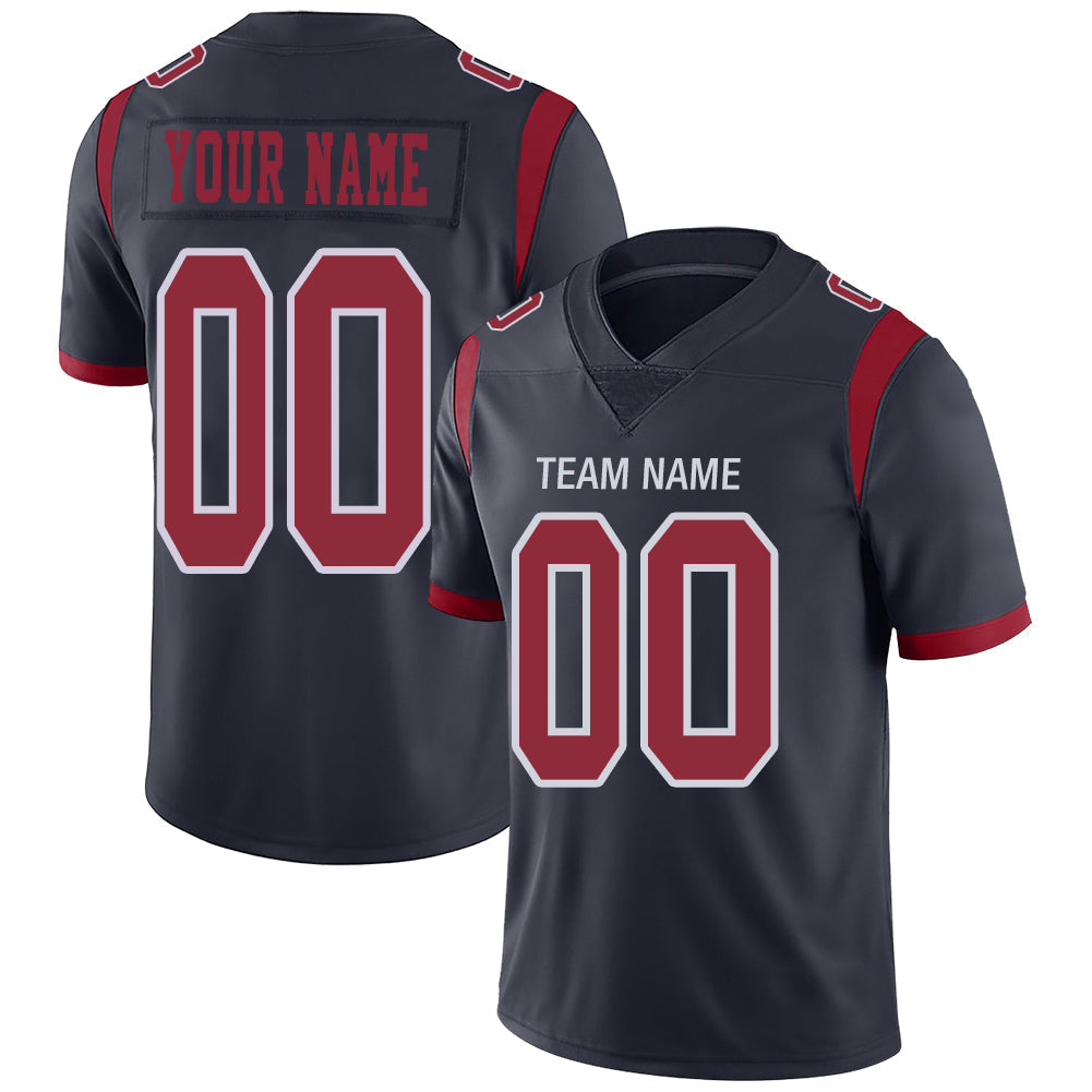 Custom Navy HOU Football Shirt Top