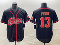 Custom #13 Black Baseball Shirt Top