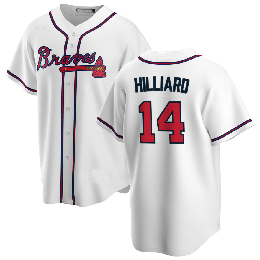 Custom #14 White ATL Baseball Shirt Top