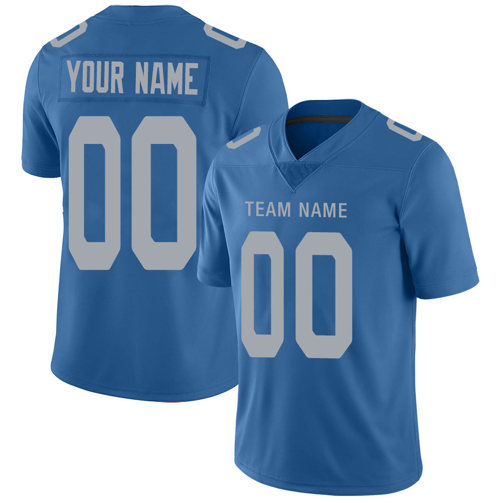 Custom Blue DET Football Shirt Top