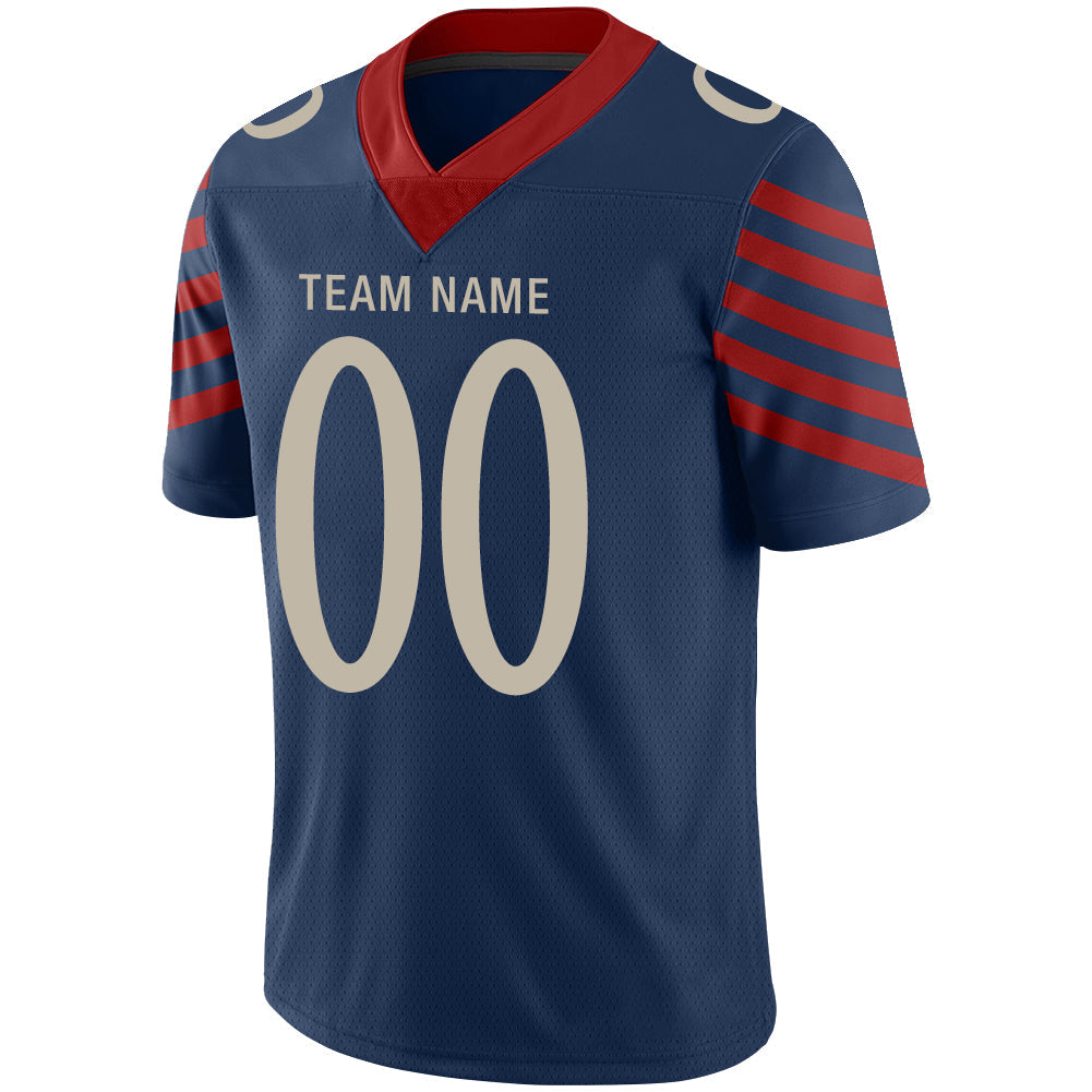 Custom Navy NE Football Shirt Top