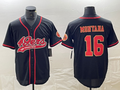 Custom #16 Black Baseball Shirt Top