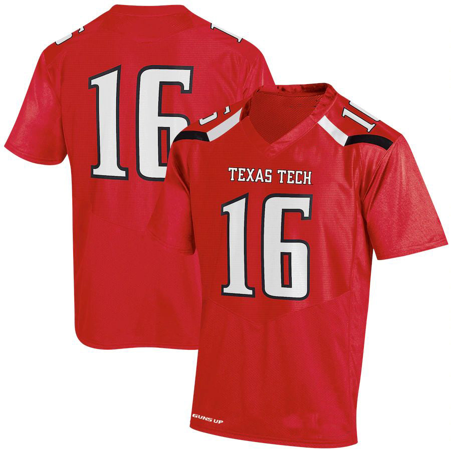 Custom #16 Red College Shirt Top