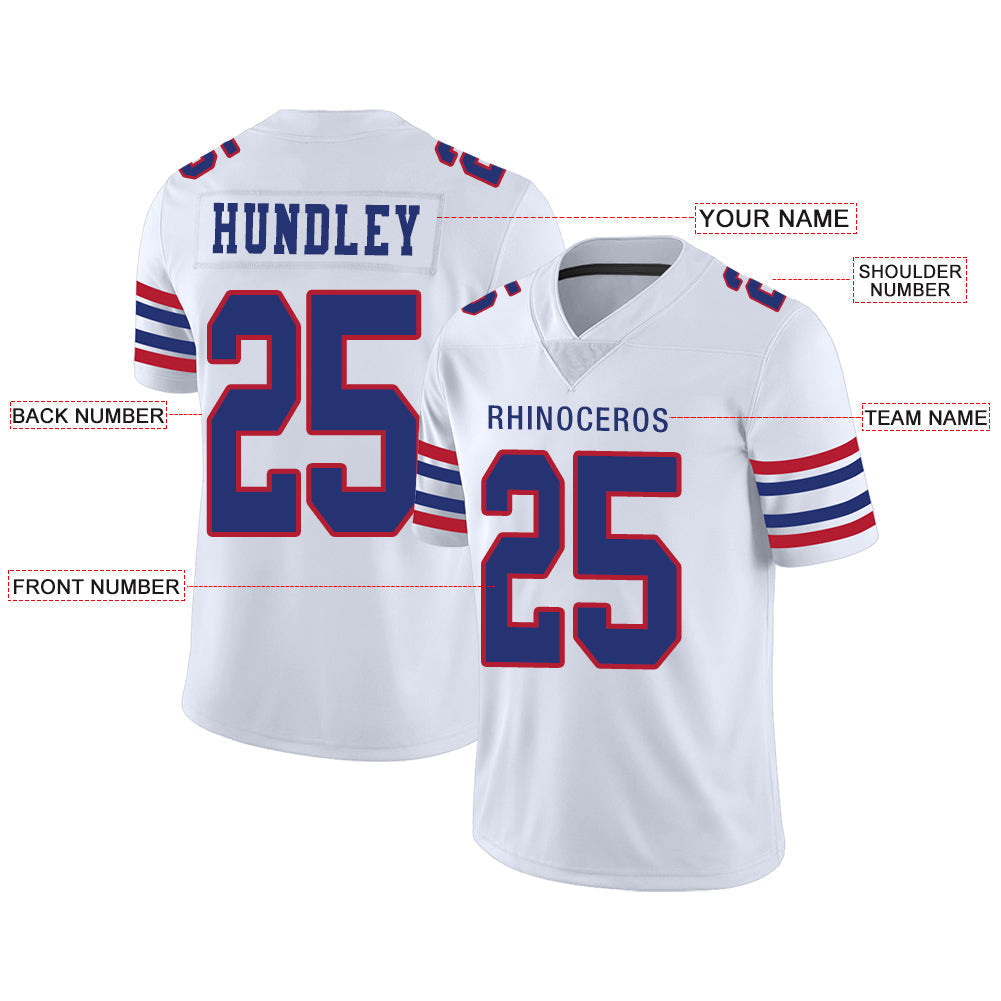 Custom White BUF Football Shirt Top
