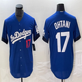 Custom #17 Blue LAD Baseball Shirt Top