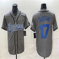 Custom #17 Gray LAD Baseball Shirt Top