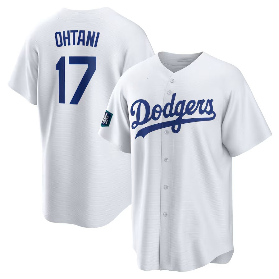 Custom #17 White 2024 LAD Baseball Shirt Top