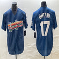 Custom #17 Navy LAD Baseball Shirt Top