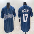 Custom #17 Navy LAD Baseball Shirt Top