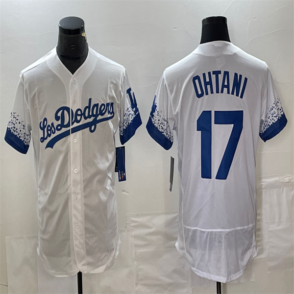 Custom #17 White LAD Baseball Shirt Top