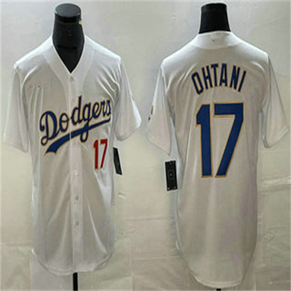 Custom #17 White LAD Baseball Shirt Top