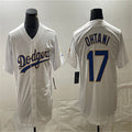 Custom #17 White LAD Baseball Shirt Top