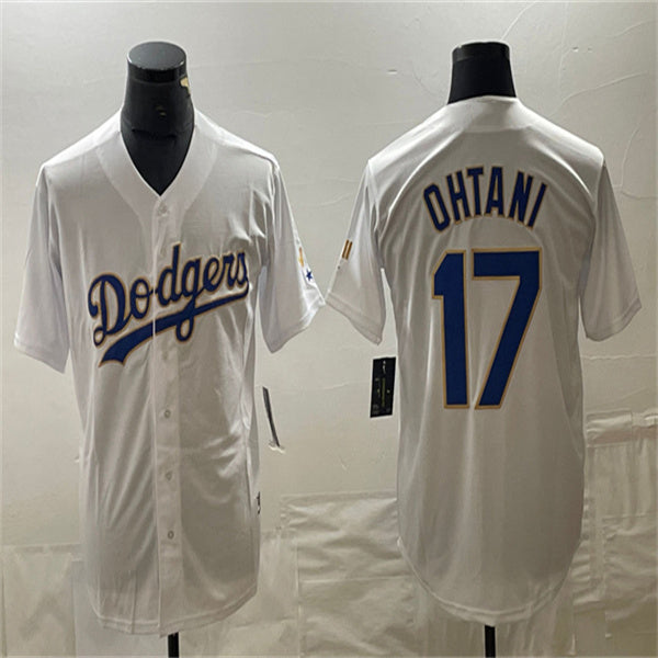 Custom #17 White LAD Baseball Shirt Top