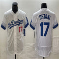 Custom #17 White LAD Baseball Shirt Top