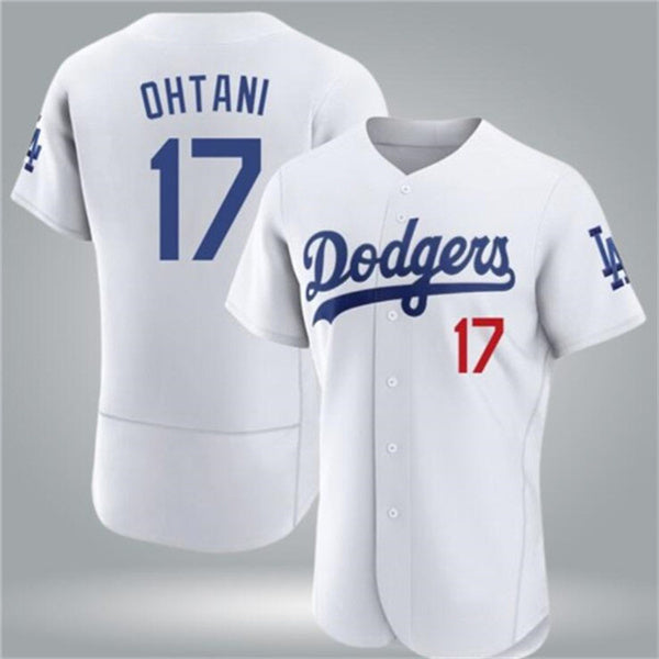 Custom #17 White LAD Baseball Shirt Top