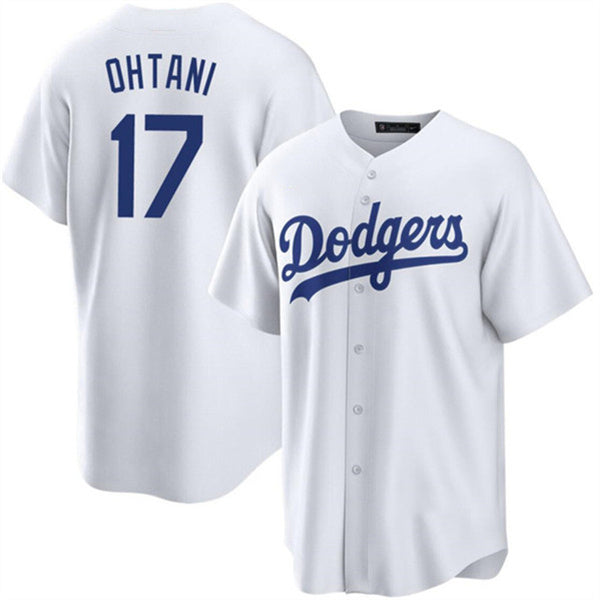 Custom #17 White LAD Baseball Shirt Top