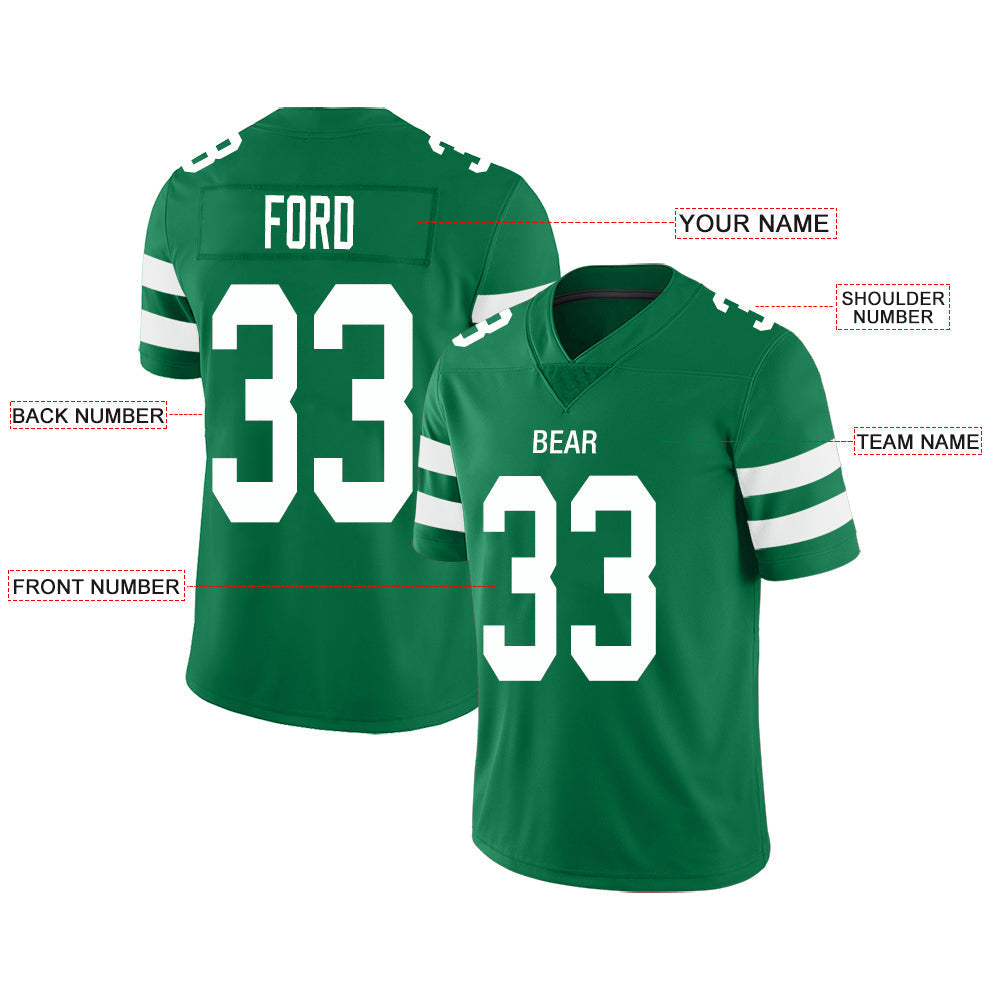 Custom Green NYJ Football Shirt Top