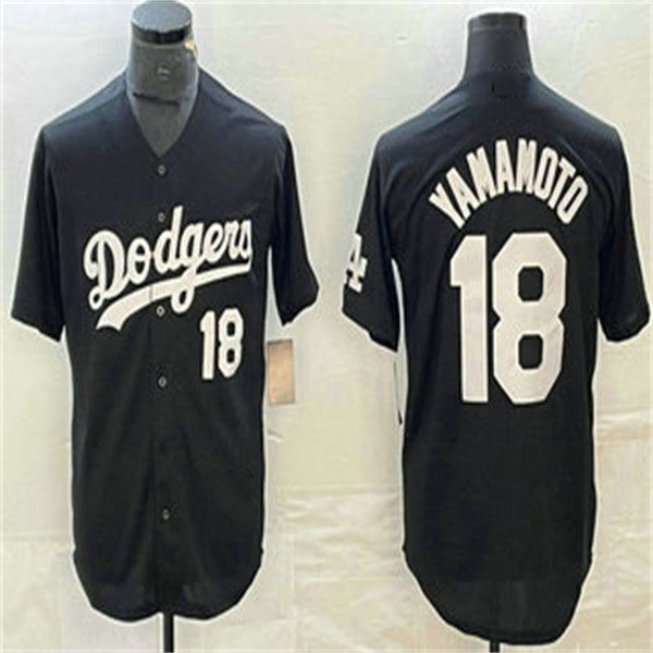 Custom #18 Black LAD Baseball Shirt Top