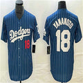 Custom #18 Blue LAD Baseball Shirt Top