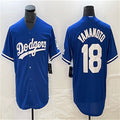 Custom #18 Blue LAD Baseball Shirt Top