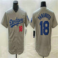 Custom #18 Grey LAD Baseball Shirt Top