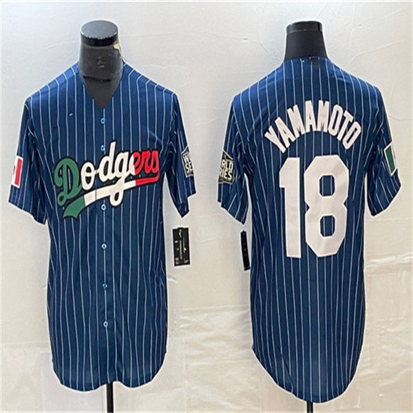 Custom #18 Navy LAD Baseball Shirt Top