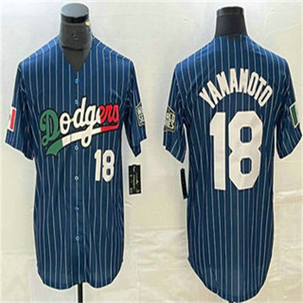Custom #18 Navy LAD Baseball Shirt Top