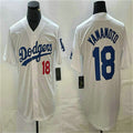 Custom #18 White LAD Baseball Shirt Top