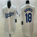 Custom #18 White LAD Baseball Shirt Top