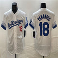 Custom #18 White LAD Baseball Shirt Top