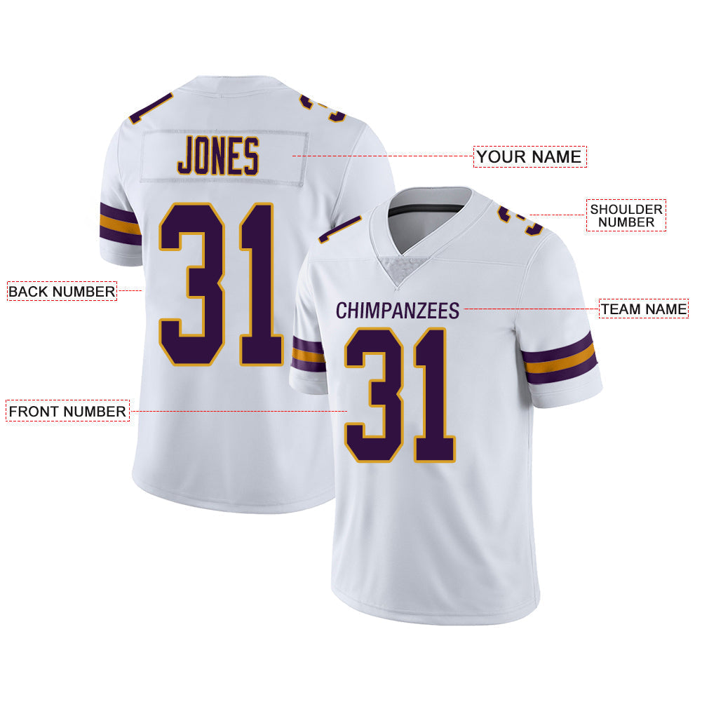 Custom White MIN Football Shirt Top