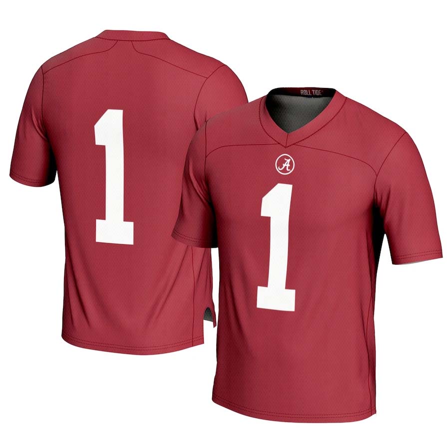 Custom #1 Crimson Football Shirt Top