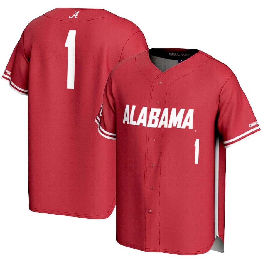 Custom #1 Crimson Baseball Shirt Top