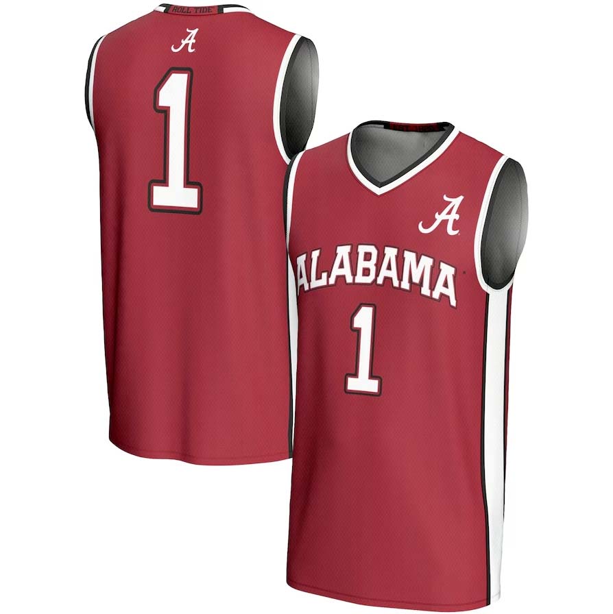 Custom #1 Crimson Basketball Shirt Top