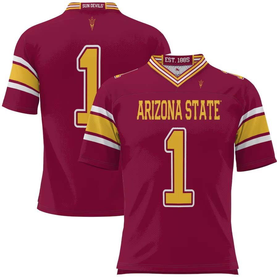 Custom #1 Maroon Football Shirt Top