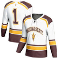Custom #1 White NJD Hockey Shirt Top