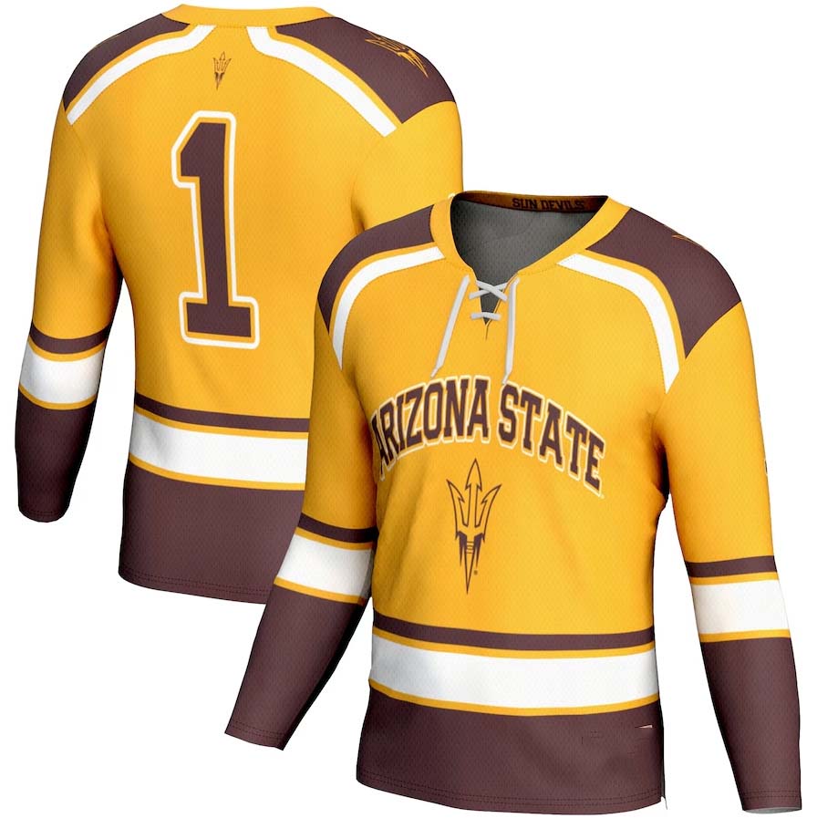 Custom #1 Gold NJD Hockey Shirt Top