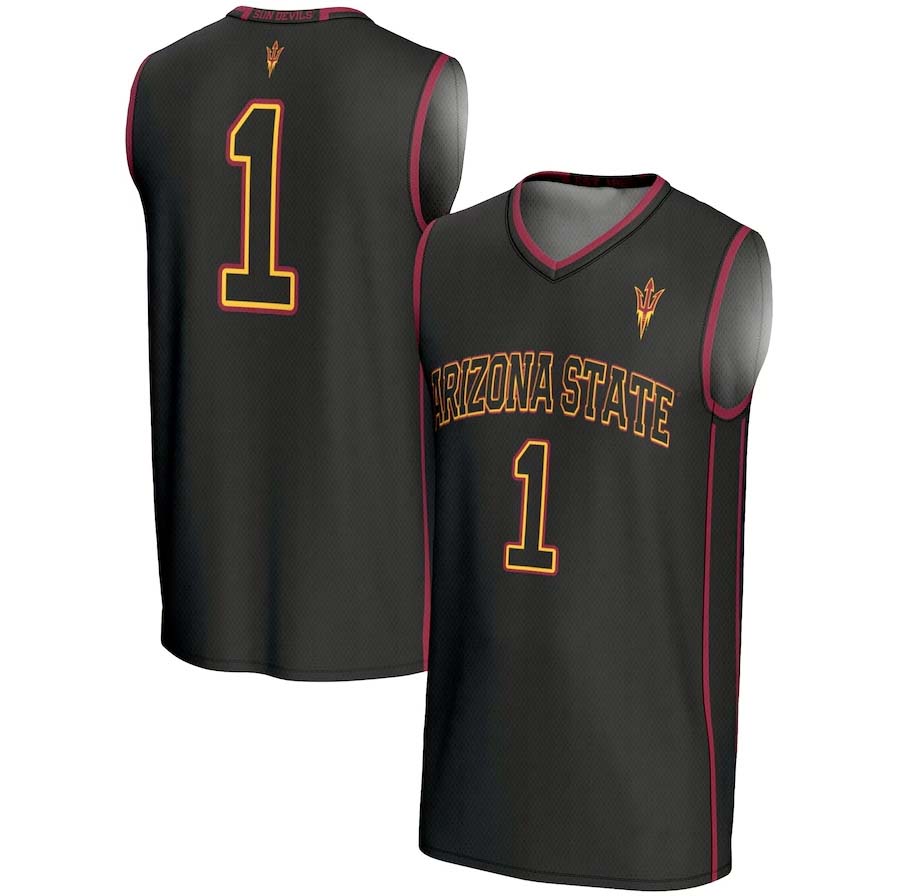 Custom #1 Black Basketball Shirt Top