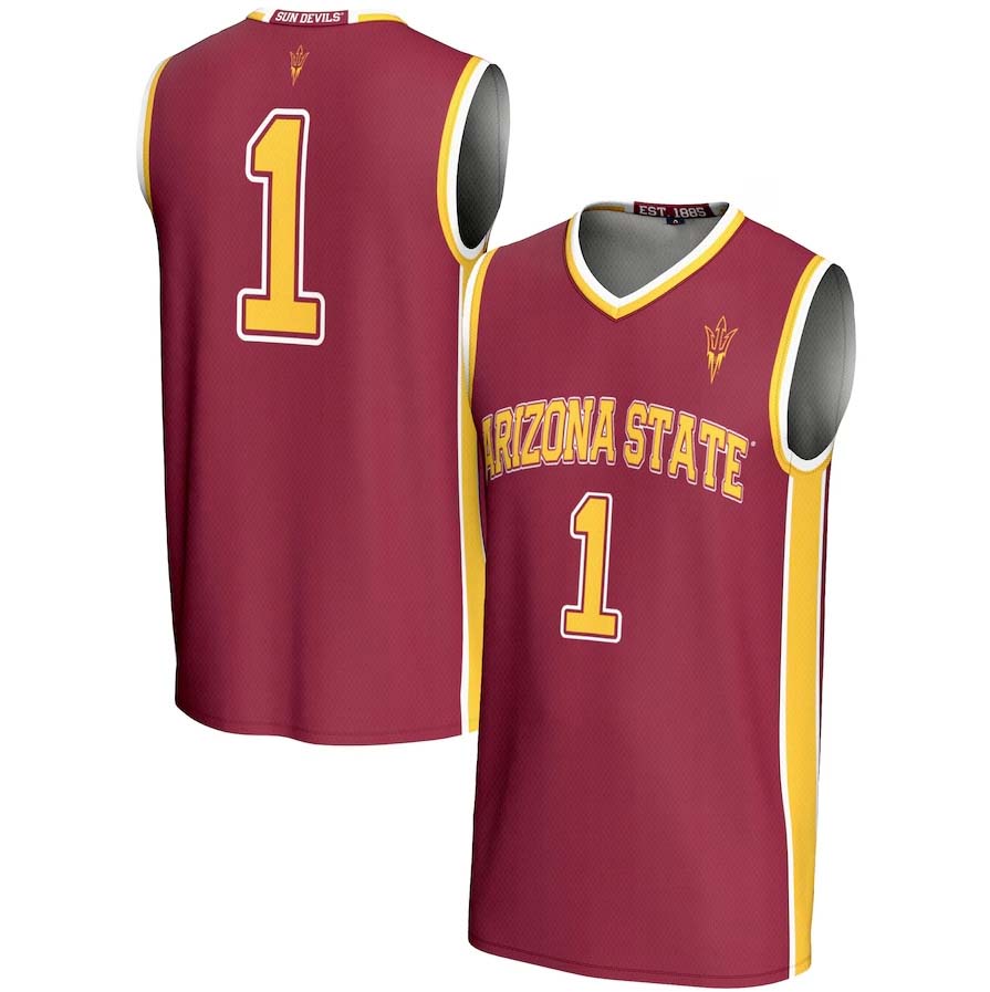 Custom #1 Maroon Basketball Shirt Top