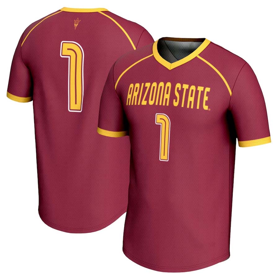 Custom #1 Maroon College Shirt Top
