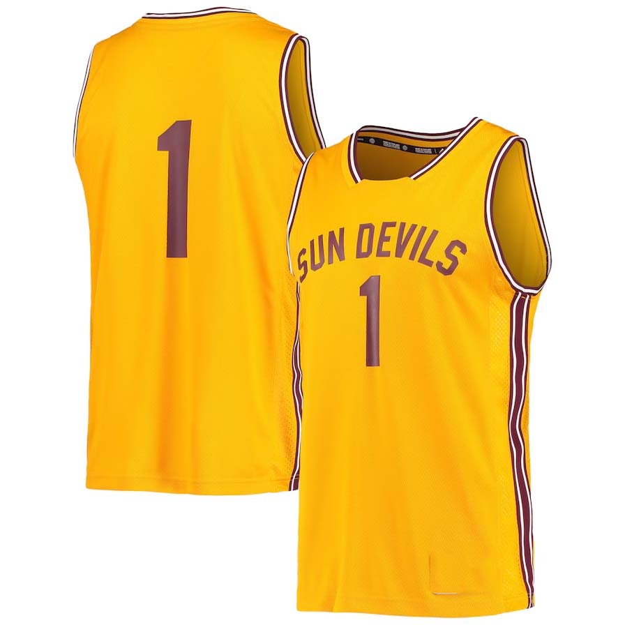 Custom #1 Gold Retro College Shirt Top