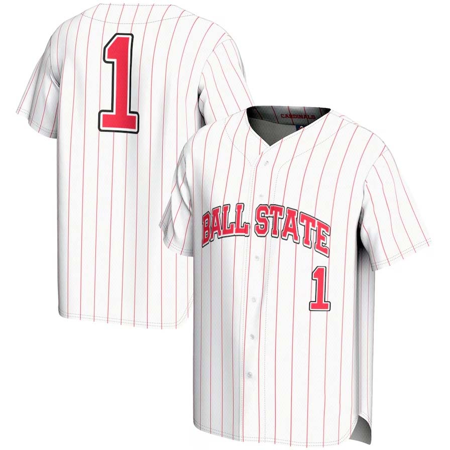 Custom #1 White STL Baseball Shirt Top