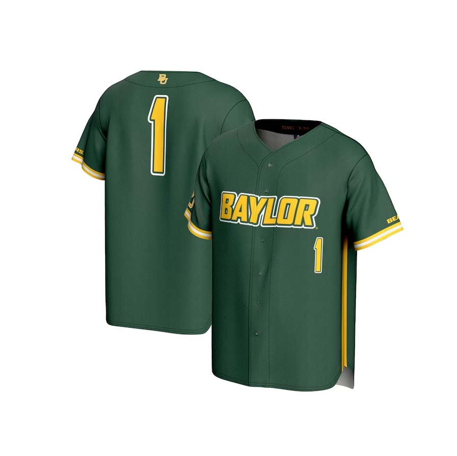 Custom #1 Green Baseball Shirt Top